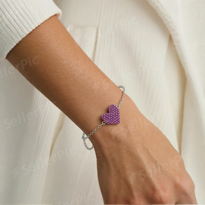 Pink Pavé Heart Bracelet