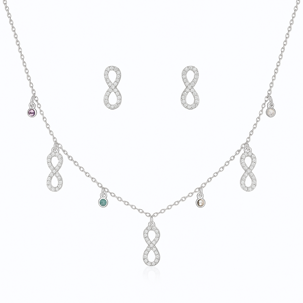 Infinity Charm Silver Set