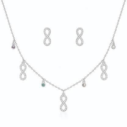 Infinity Charm Silver Set