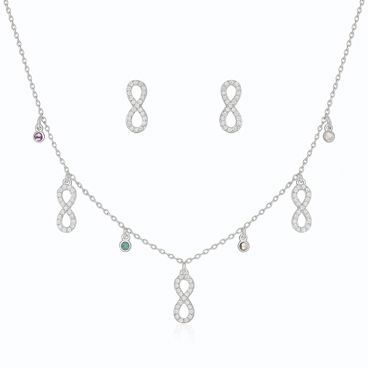 Infinity Charm Silver Set