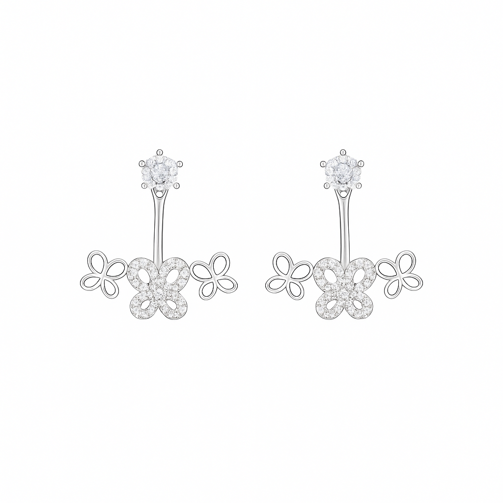 Blossom Charm 925 Sterling Silver Earrings