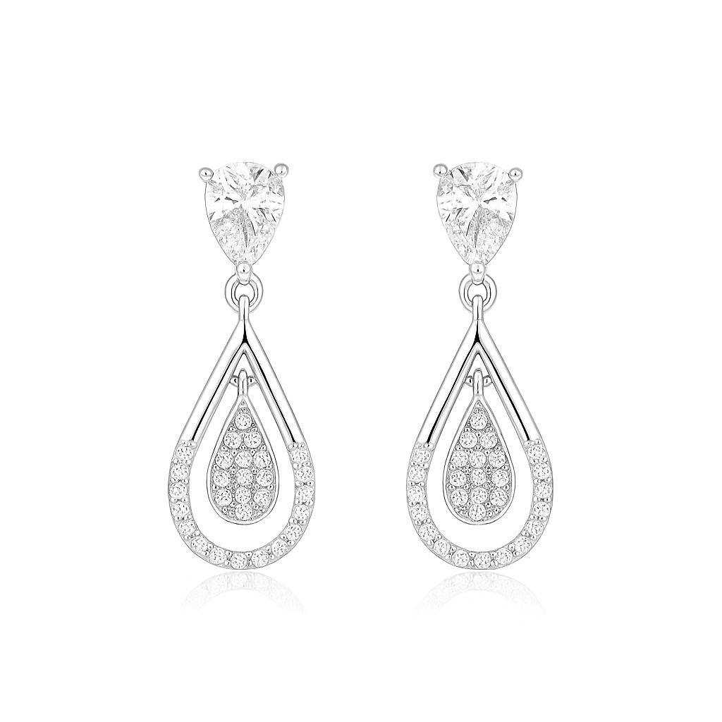 Crystal Teardrop Dangle Earrings