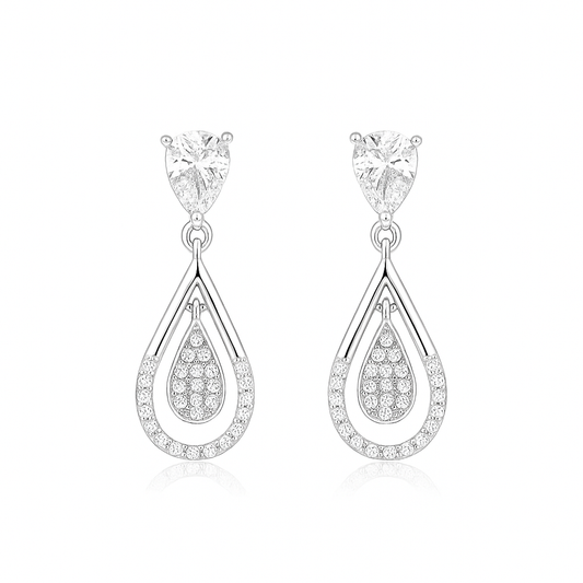 Crystal Teardrop Dangle Earrings