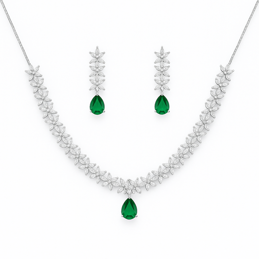 Emerald Leaf Cascade Set