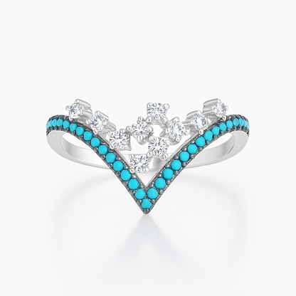 Turquoise Crown Ring