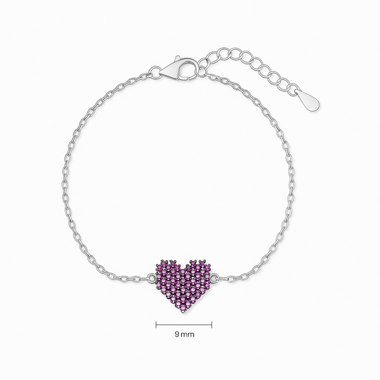 Pink Pavé Heart Bracelet
