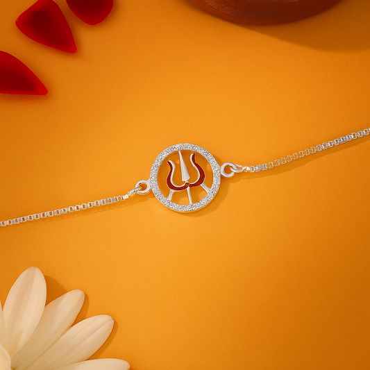 Trishul Divine Rakhi - 925 Silver Blessings