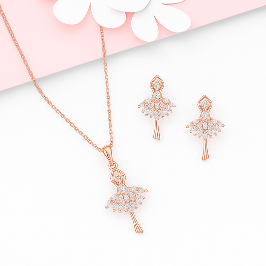 Ballet Bloom Pendant & Earring Set