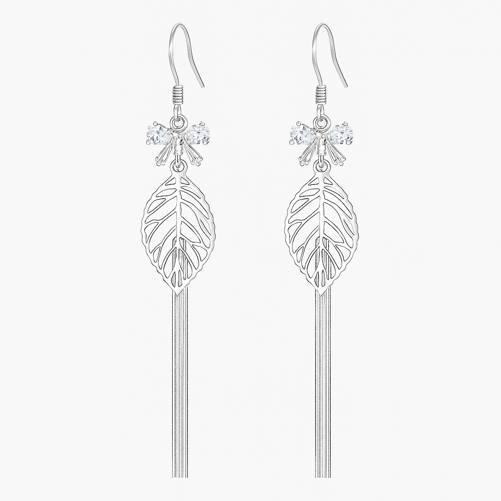 Sterling Leaf Whisper Earrings