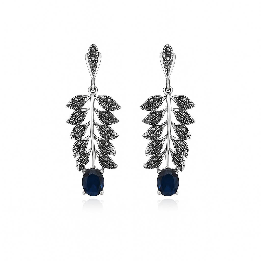 Midnight Laurel Drop Earrings