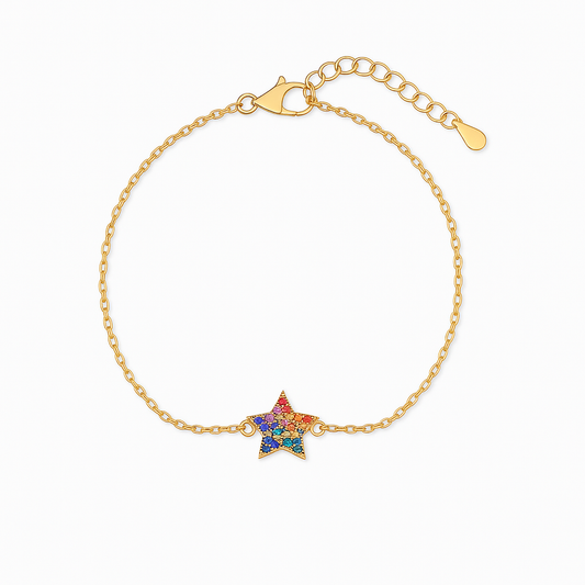 Rainbow Star Bracelet – Gold Plated