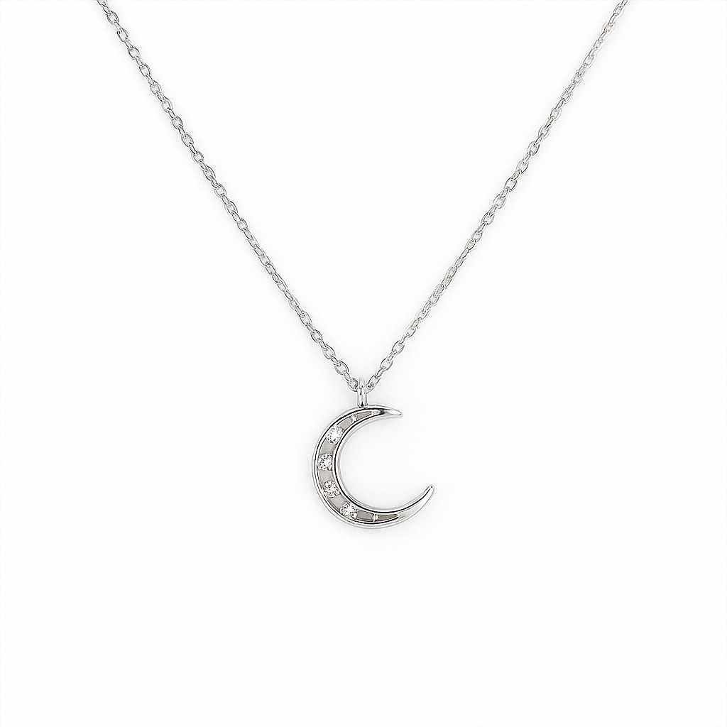 Lunar Glow Silver Necklace