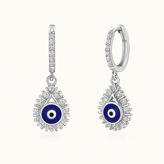 Evil Eye Diamond Drop Earrings