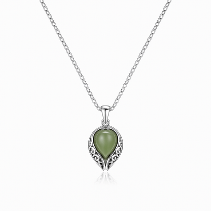 Emerald Teardrop Elegance Pendant – 925 Sterling Silver