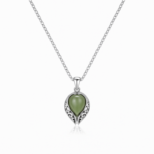 Emerald Teardrop Elegance Pendant – 925 Sterling Silver