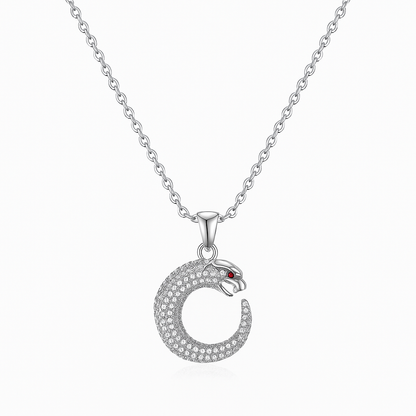 Crimson Serpent Moon Pendant