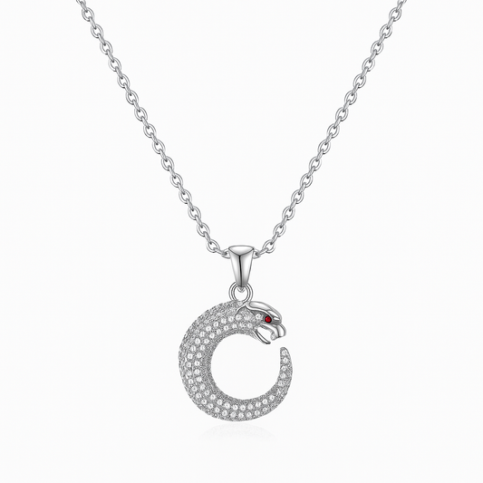Crimson Serpent Moon Pendant