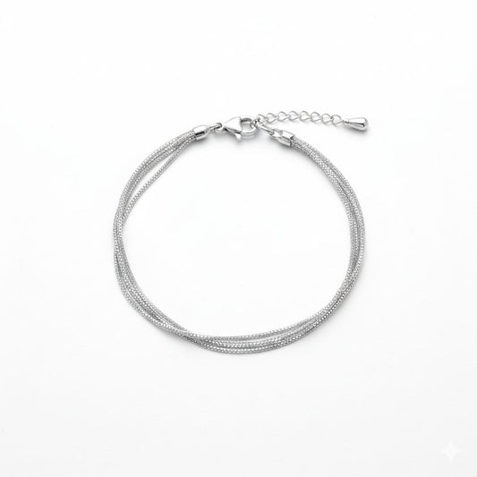 "Liquid Silk" Multi-Strand 925 Sterling Silver Bracelet